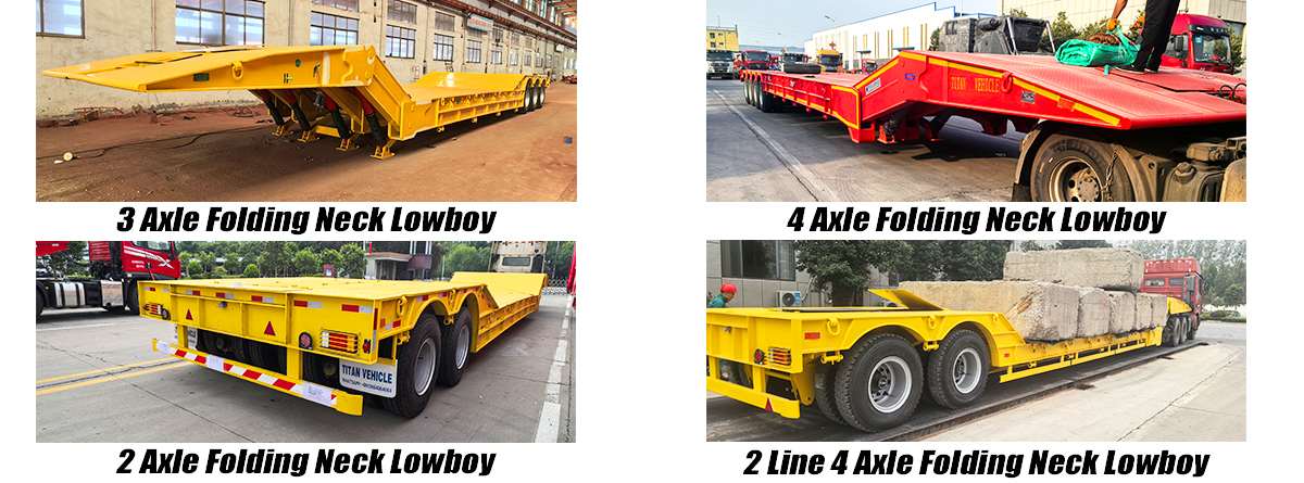 Folding Neck Lowboy for Sale in Nigeria | Factory Price Gooseneck Trailer