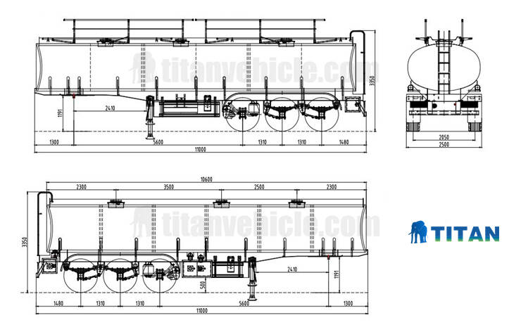 3 axles fuel tank trailer