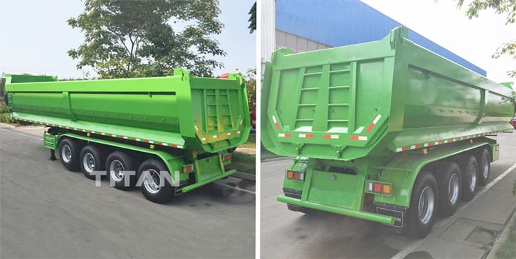 4 Axle Hydraulic Semi Dump Trailers Capacity for Sale in Ghana 