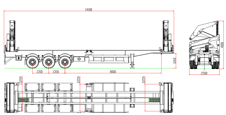 40 ton sidelifter container trailer 