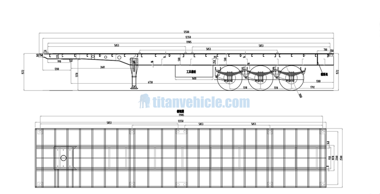 New Tri Axle 48 Foot Flat Top Semi Trailer for Sale in Ghana Tamale