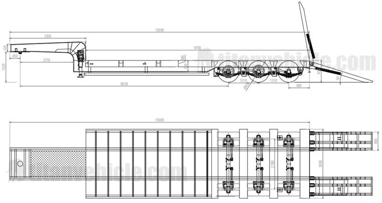 3 Axle 60 Ton Semi Low Bed Trailer Price in Ghana Tema