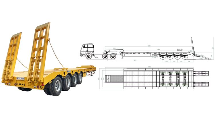4 Axle 40 feet Semi Low Bed Trailer in Lagos | Low Bed Semi Trailer for Sale In Nigeria