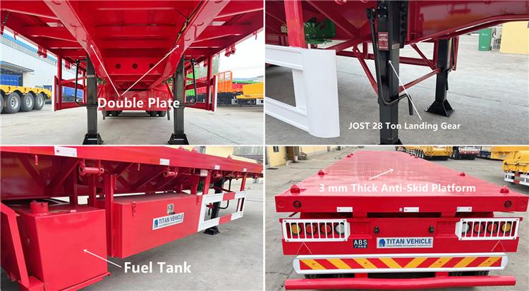 China 3/Tri Axles Trailer Price In Nigeria | Tri Axle 40ft Container Flatbed Trailer Nigeria