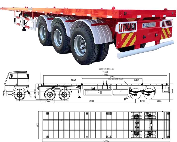 Sevan Nigeria Tri Axle 40 ft Flatbed Trailer for Sale In Nigeria
