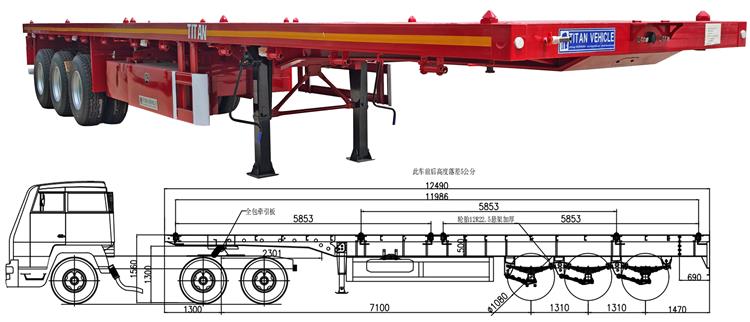 13m Tri Axle Flatbed Trailer for Sale In Nigeria Lagos