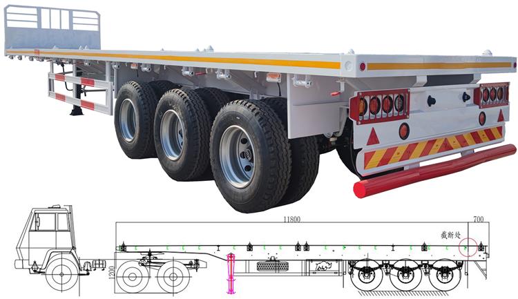 Sevan Nigeria Flatbed Container Carrier Trailer for Sale In Nigeria