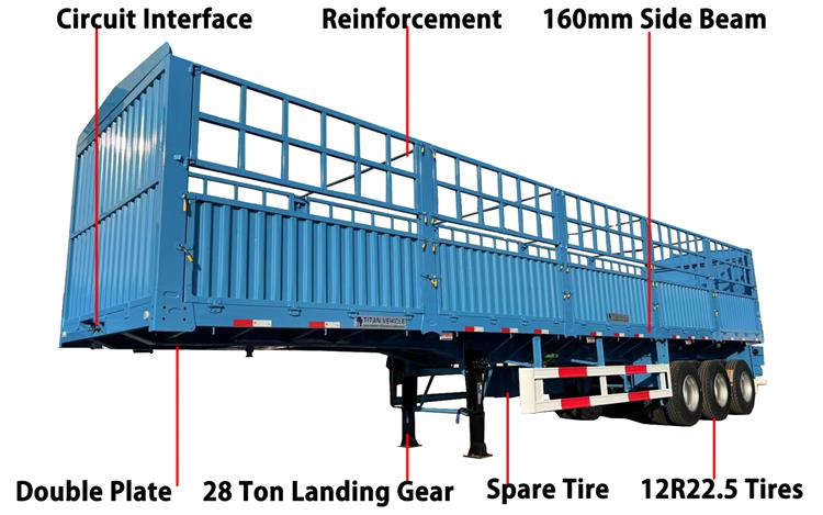 3 Axle 80 Ton Fence Semi Trailer Price for Sale Near Me In Nigeria
