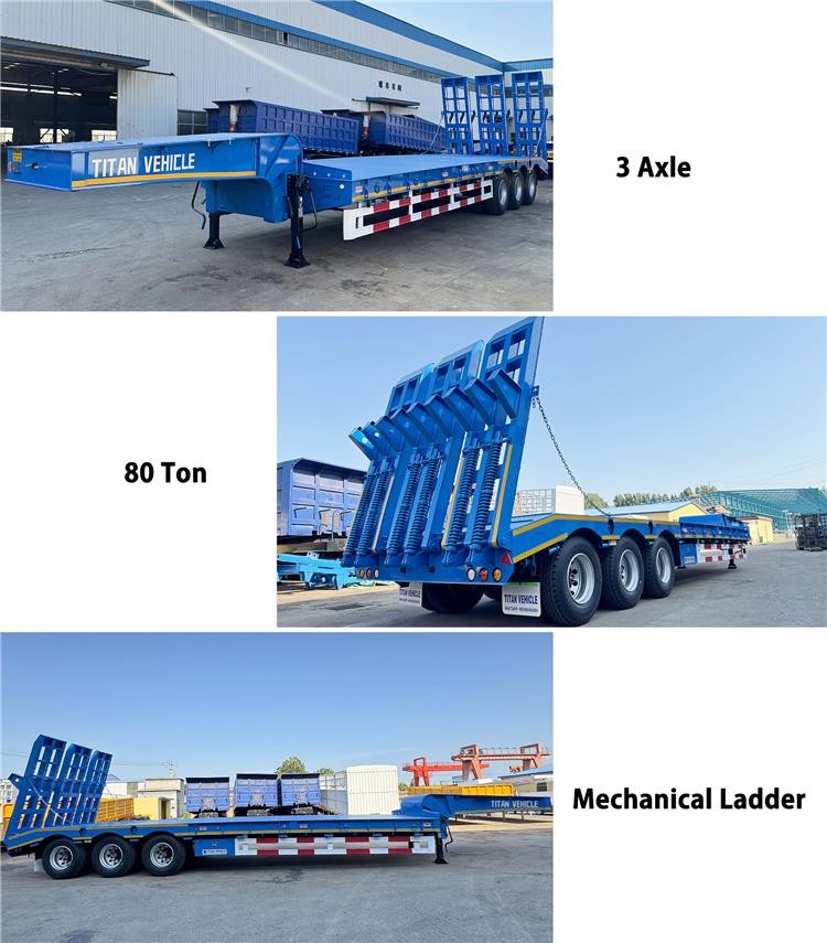 Tri Axle 80 Ton Low Bed Truck Trailer for Sale In Nigeria