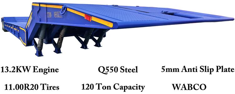2 Axle 120 Ton Folding Gooseneck Lowboy Trailer for Sale In Lagos, Nigeria
