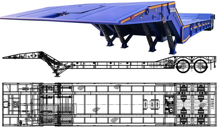 2 Axle 120 Ton Folding Gooseneck Lowboy Trailer for Sale In Lagos, Nigeria