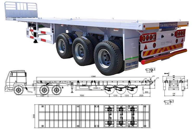13m Tri Axle Flat Bed Trailer for Sale Price In Lagos, Nigeria