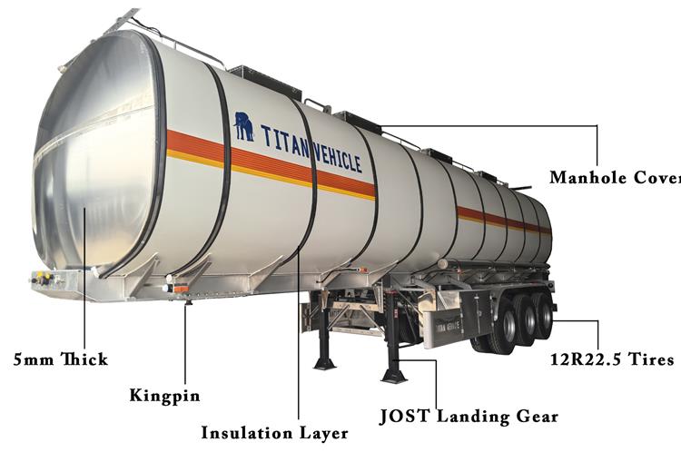 Aluminum Tanker Trailer for Sale with Insulation Layer for Sale In Abuja, Nigeria