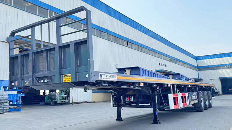 Tri / Triple Axle Flatbed Trailer for Sale in Nigeria | Flatbed Shipping Container Semi Trailer