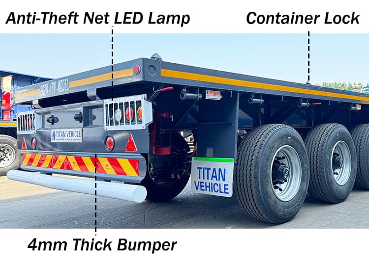 Tri / Triple Axle Flatbed Trailer for Sale in Nigeria | Flatbed Shipping Container Semi Trailer