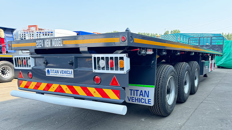 Tri / Triple Axle Flatbed Trailer for Sale in Nigeria | Flatbed Shipping Container Semi Trailer
