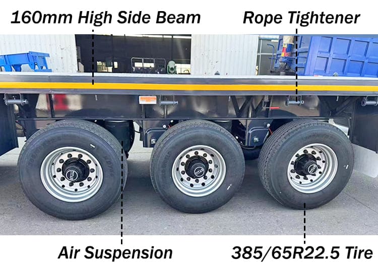 Tri / Triple Axle Flatbed Trailer for Sale in Nigeria | Flatbed Shipping Container Semi Trailer