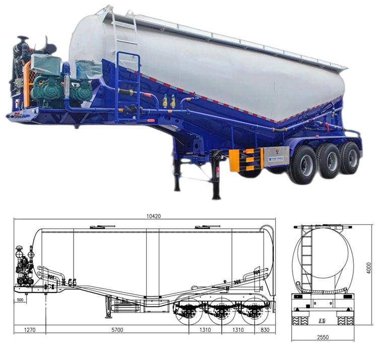 Cement Silo Trailer | Bulk Cement Transport Powder Tanker Truck Trailer for Sale in Nigeria