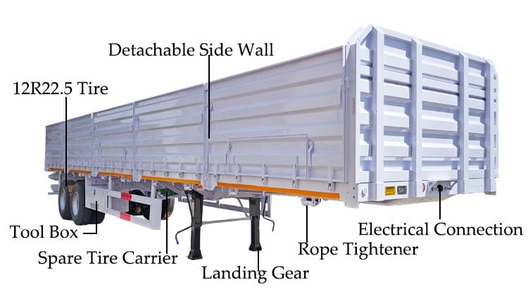 2 Axle Flatbed Drop Side Trailer for Sale in Nigeria