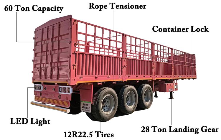 60 Ton Fence Cargo Trailer for Sale Price In Nigeria Lagos