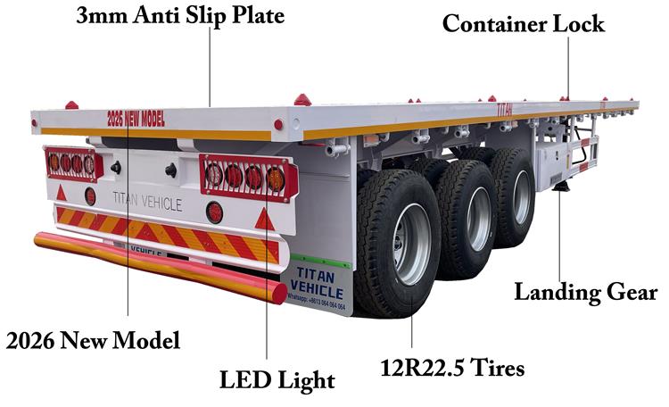 2026 New Model Flatbed Semi Trailer for Sale In Nigeria Lagos