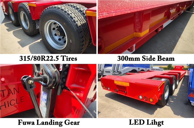 3 Axle 80 Ton Low Bed Truck Trailer for Sale In Nigeria Lagos