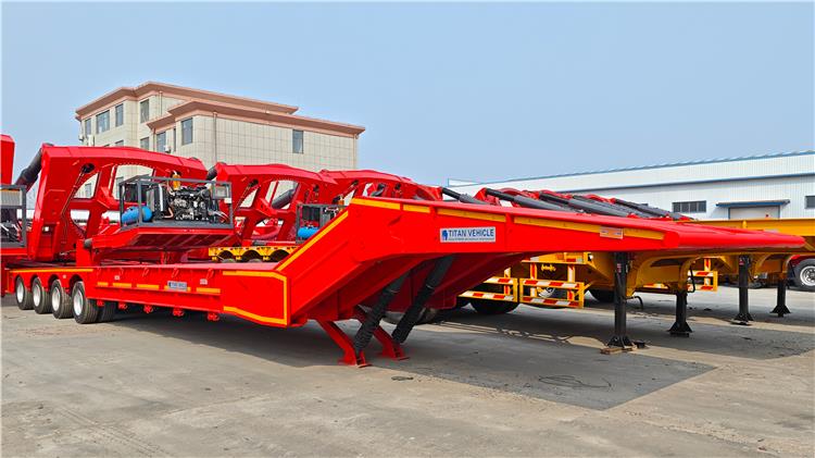 4 Axle 100 Ton Folding Gooseneck Trailer for Sale in Nigeria