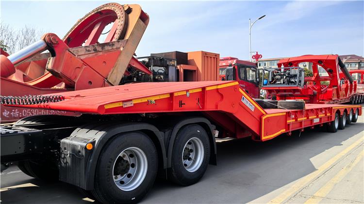 4 Axle 100 Ton Folding Gooseneck Trailer for Sale in Nigeria