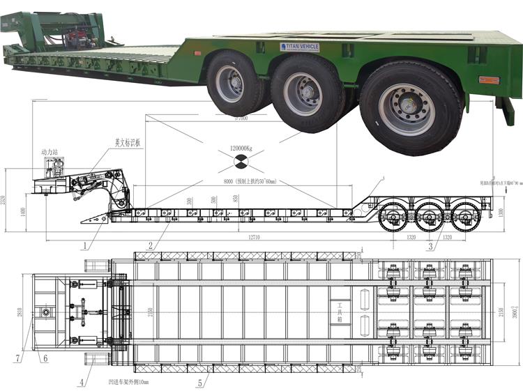 3 Line 6 Axle Detachable Lowboy Trailer for Sale In Nigeria Lagos