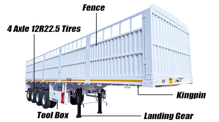 4 Axle Livestock Fence Semi Trailer for Sale in Nigeria