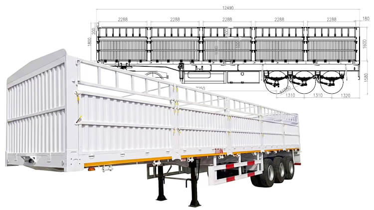 3 Axle Fence Cargo Semi Trailer for Sale in Nigeria