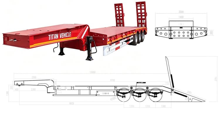 TITAN Low Bed Semi Trailer for Sale in Nigeria - 3 Axle 60 Ton