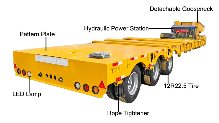 3 Axle 60 Tons Hydraulic Removable Gooseneck Trailer for Sale in Nigeria