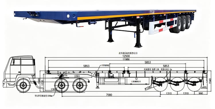 TITAN 3 Axle 40ft Flatbed Semi Trailer for Sale in Nigeria