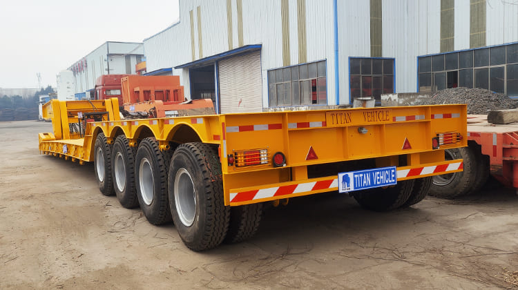 4 Axle Hydraulic Detachable Gooseneck Lowboy Trailer for Sale in Nigeria 