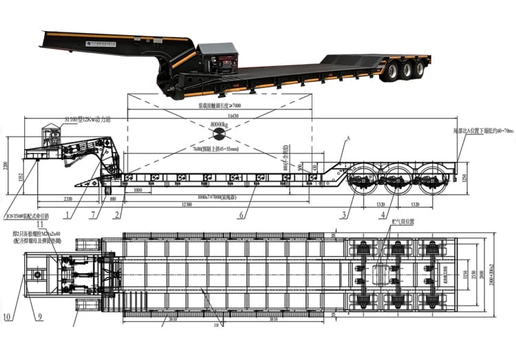 3 Axle Lowboy Gooseneck Trailer Truck for Sale in Nigeria 