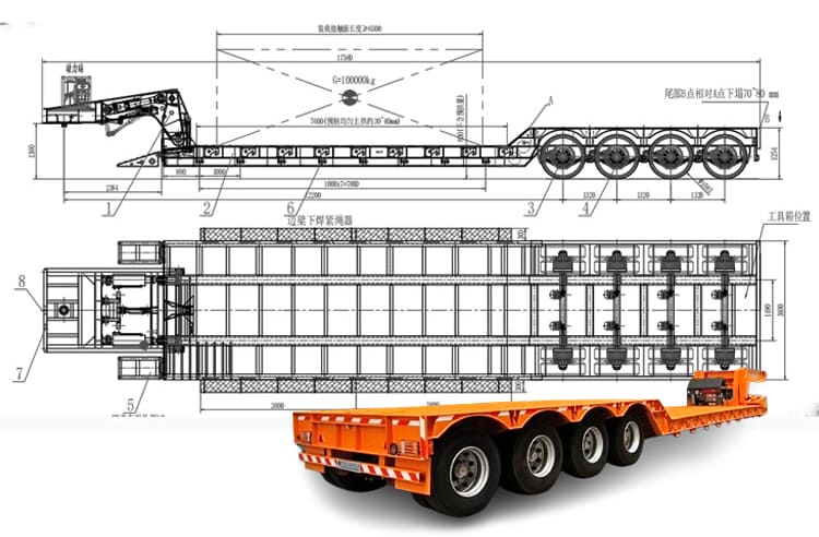 4 Axle 100 Ton RGN Lowboy Trailer for Sale in Nigeria Lagoes