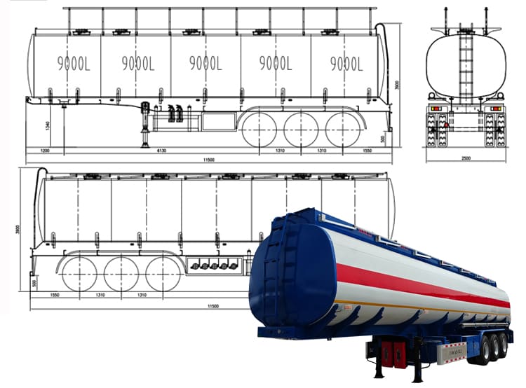 45000 Liters Oil Tanker Trailer for Sale in Nigeria 