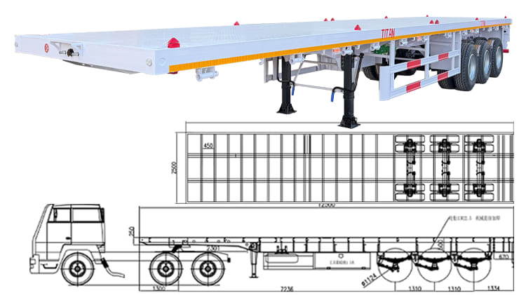 2026 New 40 Ft 3 Axle Flatbed Trailer for Sale in Nigeria