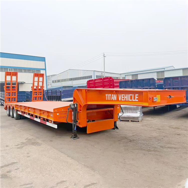 3 Axle 80 Ton Low Bed Truck Trailer