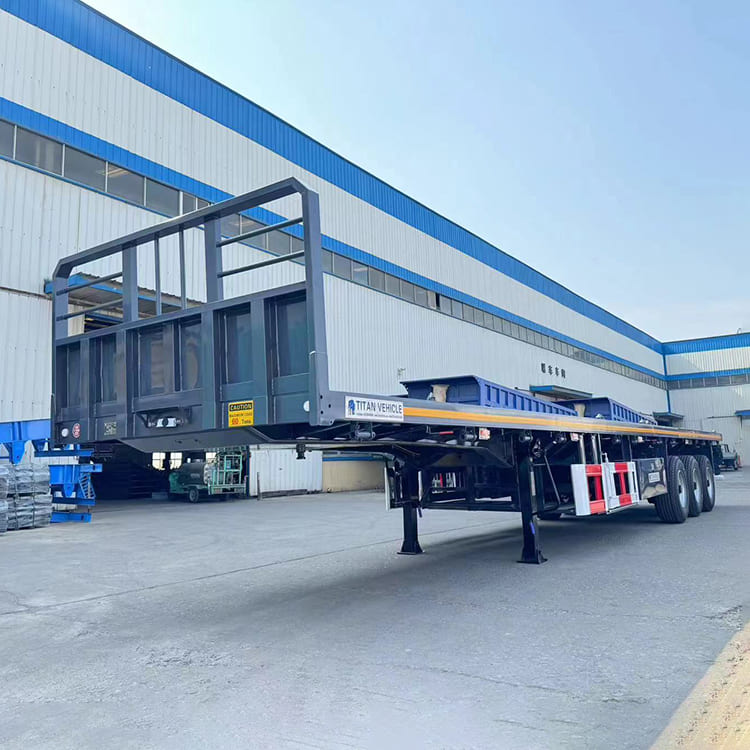 Three Axle Flat Bed Trailer with Front Board
