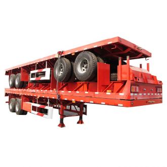 Bogie 2 Axle Semi Truck and Flatbed Trailer