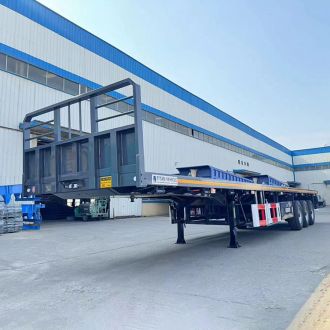 Three Axle Flat Bed Trailer with Front Board